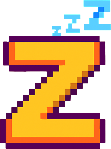 z de sueño pixelar.
In-Game asset.  2d.  High contrast.  No shadows