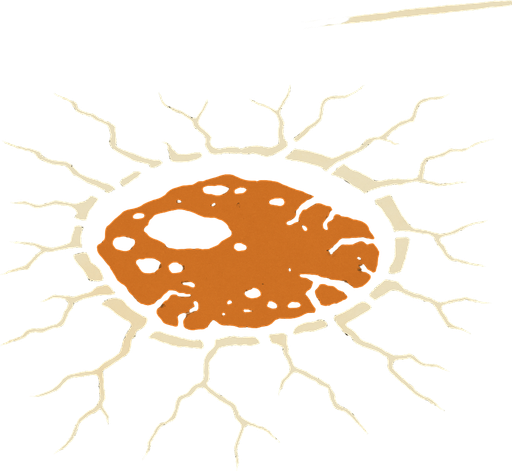 road pothole.
In-Game asset.  2d.  High contrast.  No shadows