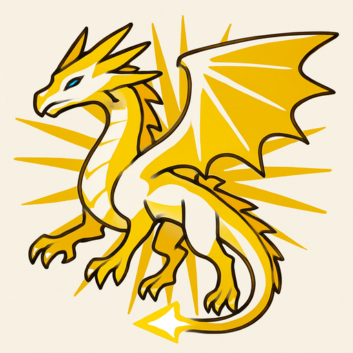 Dragon de la lumière.
In-Game asset.  2d.  High contrast.  No shadows