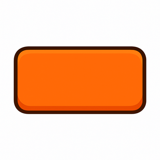 Botón rectangular naranja color sushi.
In-Game asset.  2d.  High contrast.  No shadows