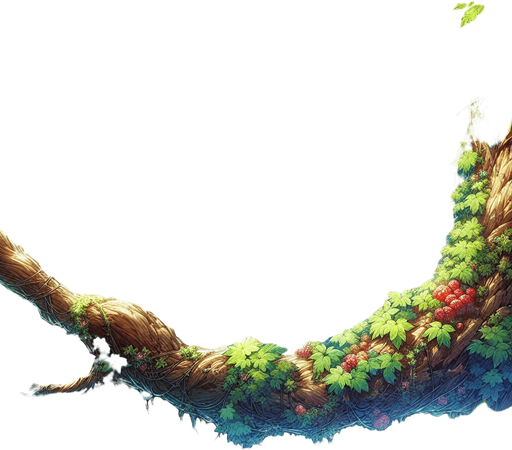 amazing spider web on tree branch. anime image. green landscape
Single Game Texture.  In-Game asset.  2d.