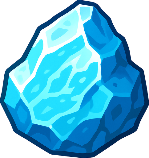 Pierre élément glace.
In-Game asset.  2d.  High contrast.  No shadows