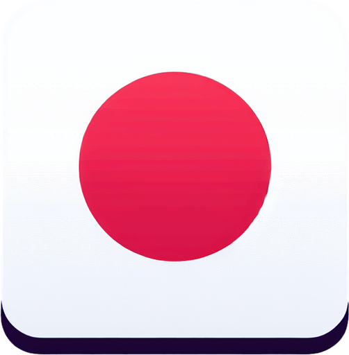 japan flag. simple. flat..
Single Game Texture. In-Game asset. 2d. Blank background. High contrast. No shadows.