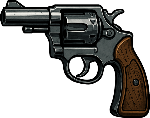 Revolver realista.
In-Game asset.  2d.  High contrast.  No shadows