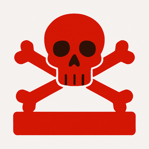 dead logo obstacle red color.
In-Game asset.  2d.  High contrast.  No shadows