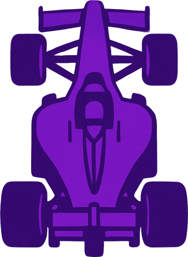 Purple F1 from a bird's eye view..
In-Game asset.  2d.  High contrast.  No shadows