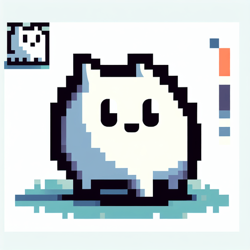 8-bit. cartoon. stray cat ghost. white. Single Game Texture. In-Game asset. 2d. Blank background. High contrast. No shadows.
