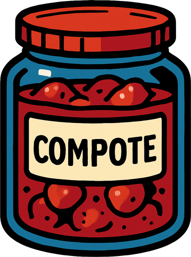 Compote.
In-Game asset.  2d.  High contrast.  No shadows