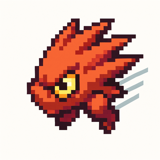 Un enemigo rapido visto desde arriba, pixel cartoon..
In-Game asset.  2d.  High contrast.  No shadows
No background