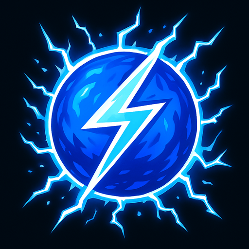 blue thunder ball.
In-Game asset.  2d.  High contrast.  No shadows