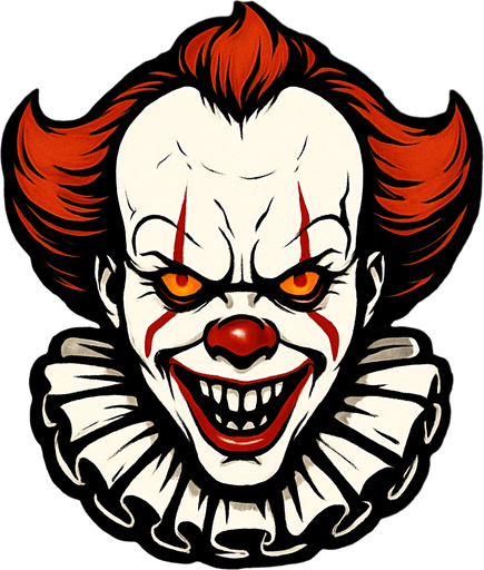 pennywise head.
In-Game asset.  2d.  High contrast.  No shadows