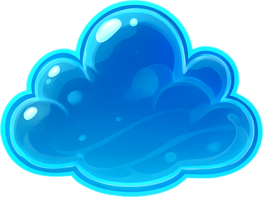 blue transparent cloud.
In-Game asset.  2d.  High contrast.  No shadows