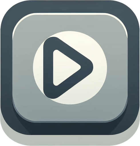 Light gray square with round corners, With play symbol in middle. flat shaded, hyper casual game. Single Game Texture. In-Game asset. 2d. Blank background. High contrast. No shadows.