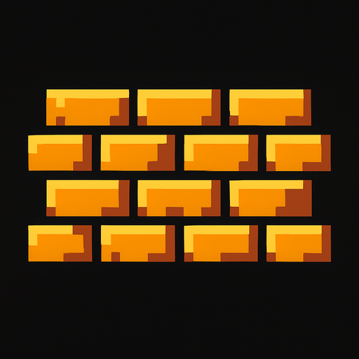 8bit wall.
In-Game asset.  2d.  High contrast.  No shadows