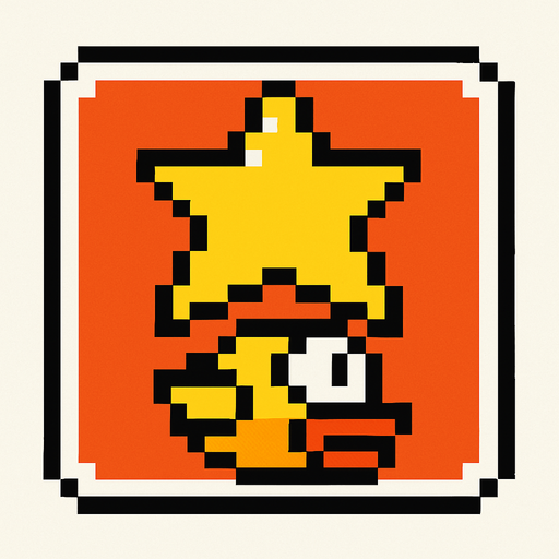 flappy bird power up icon. pixel art style.
In-Game asset.  2d.  High contrast.  No shadows