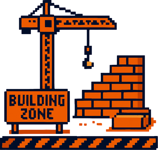 Pixel art:building zone.
In-Game asset.  2d.  High contrast.  No shadows