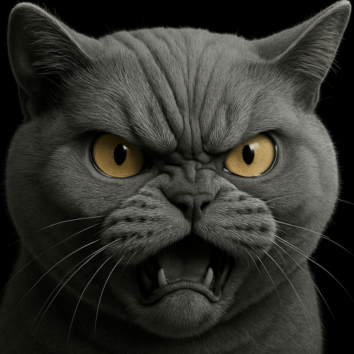 exagerate expression.
gray fur