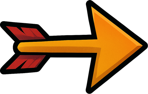 arrow.
In-Game asset.  2d.  High contrast.  No shadows