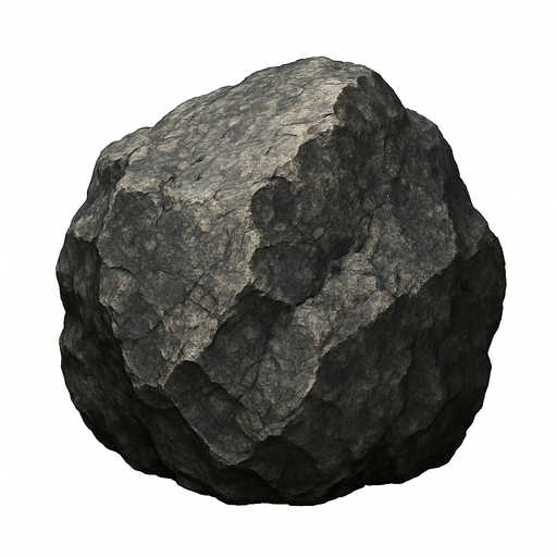 una roca ultra realista.
In-Game asset.  2d.  High contrast.  No shadows