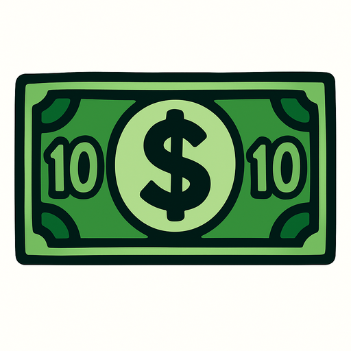 Money Bill.
In-Game asset.  2d.  High contrast.  No shadows