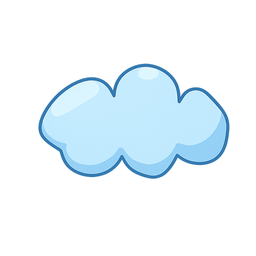 Una nube
. No background. Transparent background. Blank background. No shadows. 2d. In-Game asset. flat