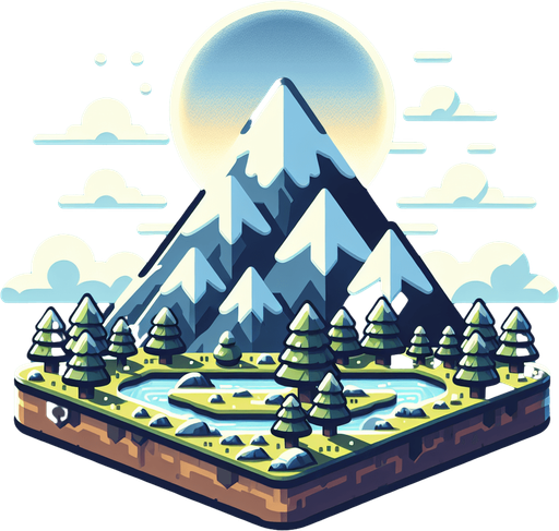 MOUNTAIN.
Single Game Texture. In-Game asset. 2d. Blank background. High contrast. No shadows.
