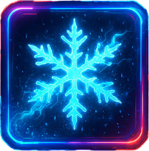 Ability icon 'Ice freeze' . cyberpunk. abstract. Futuer. different colors. HD colors