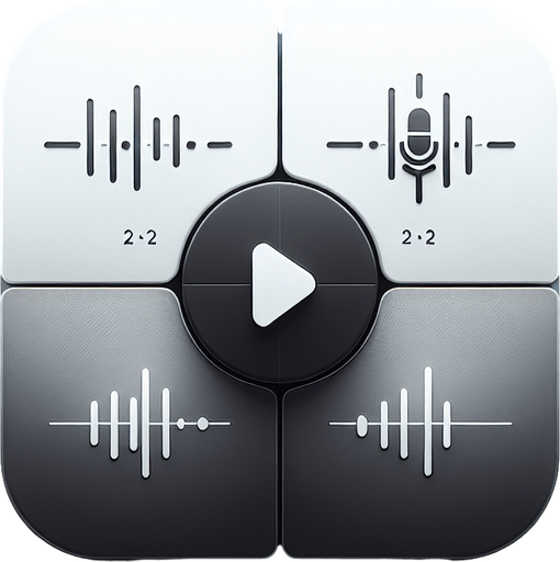 A clean and minimalistic interface for a voice recorder app, featuring a 2x2 grid layout. Each grid square represents a recording file, displayed as large, distinct tiles. Each tile includes a simple circular play button in the center, with a subtle waveform icon or progress bar beneath it to represent the audio. The background is a soft gradient of light grey to white, ensuring clarity and focus on the files. The design is modern and functional, with smooth edges and a clean UI aesthetic for a professional and user-friendly experience..
Single Game Texture. In-Game asset. 2d. Blank background. High contrast. No shadows.