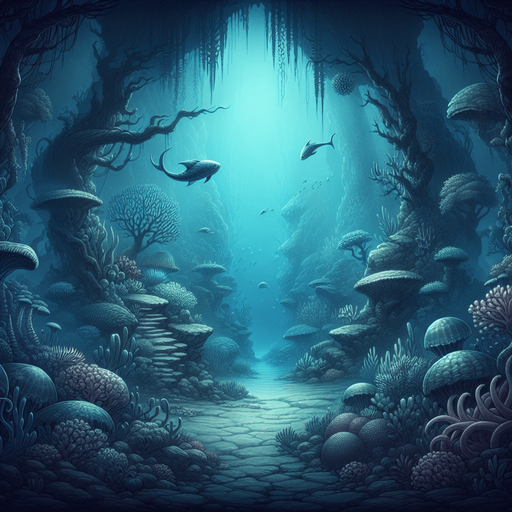 under water background.
Single Game Texture.  In-Game asset.  2d.  Blank background.  High contrast.  No shadows