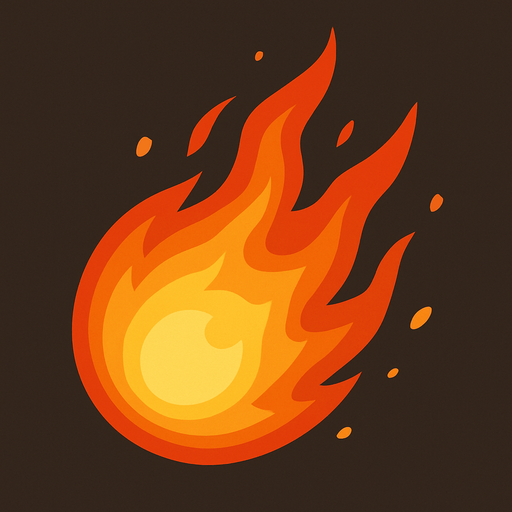 Fireball.
In-Game asset.  2d.  High contrast.  No shadows