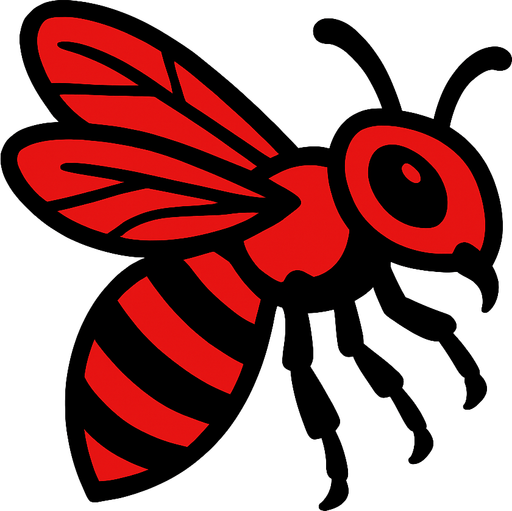 Abeille rouge.
In-Game asset.  2d.  High contrast.  No shadows
