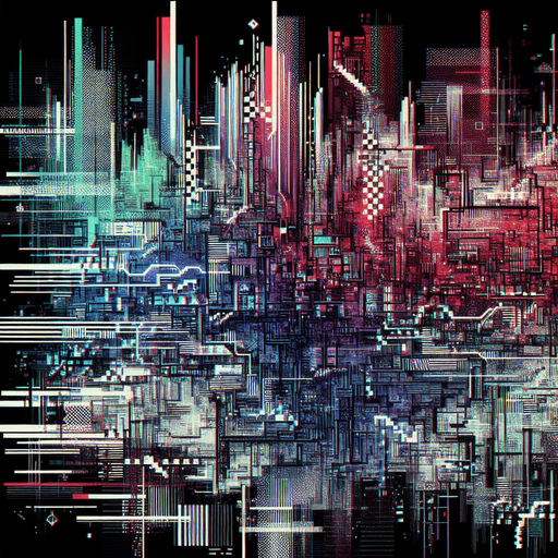 glitch effect designed to obscure parts of an image, styled with a corrupted, high-tech aesthetic. The effect features jagged digital distortions, horizontal and vertical lines, and fragmented static noise that mimic a malfunctioning screen. Irregular bands of color, like red, blue, and green, are interspersed with black and white static, creating a chaotic yet visually engaging pattern.

Some areas include fragmented text or pixelated blocks, further enhancing the glitchy, corrupted look. The overall effect has sharp, uneven edges, making it blend naturally into a disrupted image. Subtle hints of glowing lines or grid-like structures add a futuristic feel while keeping the distortion dense enough to effectively conceal parts of the underlying image. This glitch effect is ideal for creating a sense of mystery or simulating the appearance of a compromised digital screen.
Single Game Texture. In-Game asset. 2d. Blank background. High contrast. No shadows.