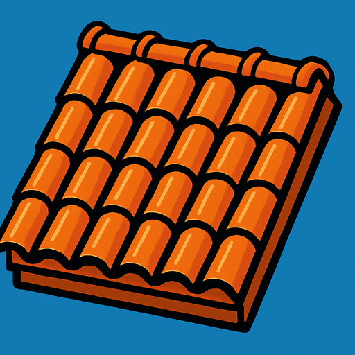 tejado.
In-Game asset.  2d.  High contrast.  No shadows