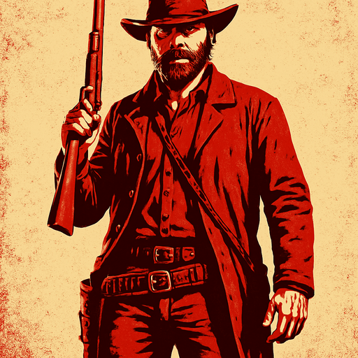 Make me a Player for RDR2.
In-Game asset.  2d.  High contrast.  No shadows