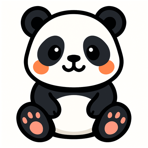 cute panda.
In-Game asset.  2d.  High contrast.  No shadows