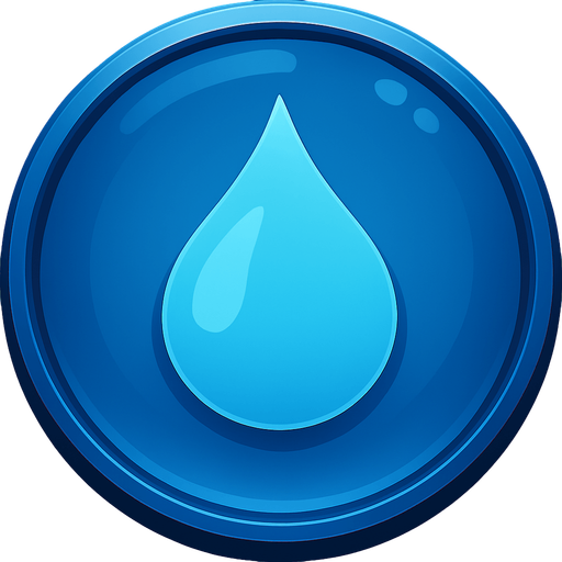 top mavi olsun ortasında da su simgesi olsun