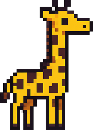 Giraffe
Pixel.
In-Game asset.  2d.  High contrast.  No shadows