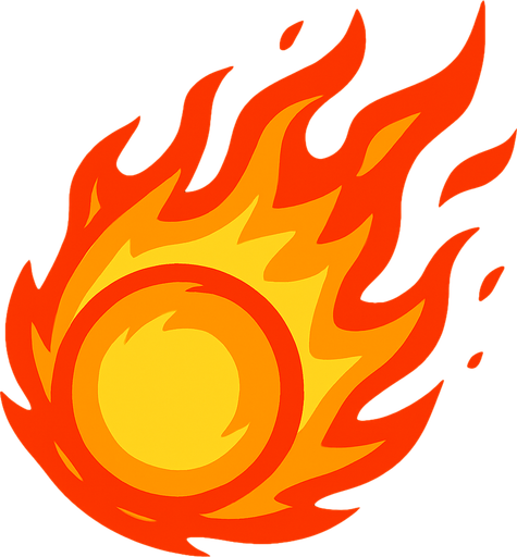 Fireball.
In-Game asset.  2d.  High contrast.  No shadows