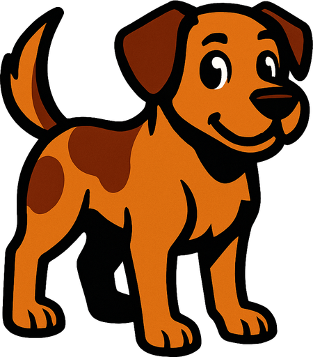 Create a dog.
In-Game asset.  High contrast.  No shadows