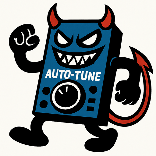 Autotune malicioso personificado como enemigo.
In-Game asset.  2d.  High contrast.  No shadows