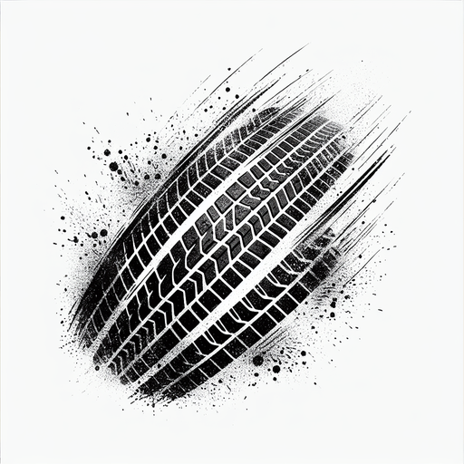 шины на асфальте после торможения для игры.
Single Game Texture. In-Game asset. 2d. Blank background. High contrast. No shadows.