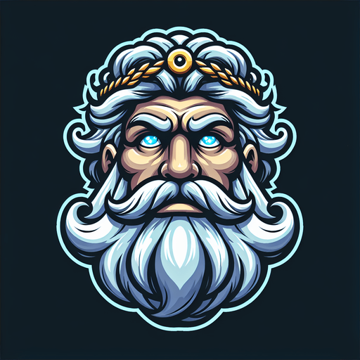 Poseidon’s face. Cartoon style..
Single Game Texture.  In-Game asset.  2d.  Blank background.  High contrast.  No shadows