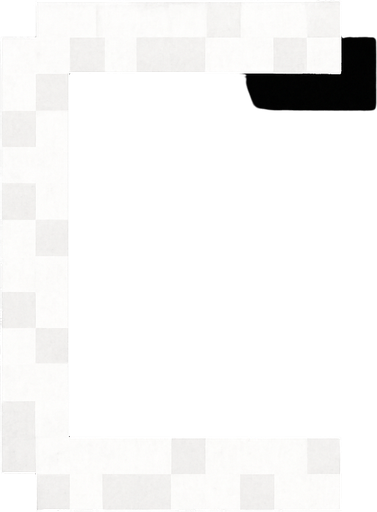 White stylized square bracket. Pixelated. 
In-Game asset.  2d.  High contrast.  No shadows