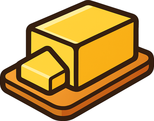 Butter.
In-Game asset.  2d.  High contrast.  No shadows