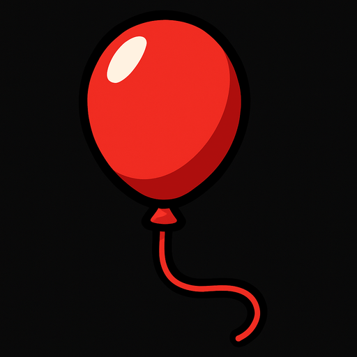 Red Balloon.
In-Game asset.  2d.  High contrast.  No shadows