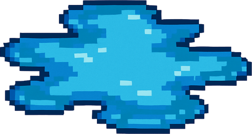 pixel art 2D puddle.
In-Game asset.  2d.  High contrast.  No shadows