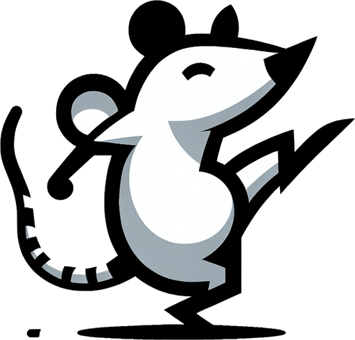 rat dance.
Single Game Texture.  In-Game asset.  2d.  Blank background.  High contrast.  No shadows