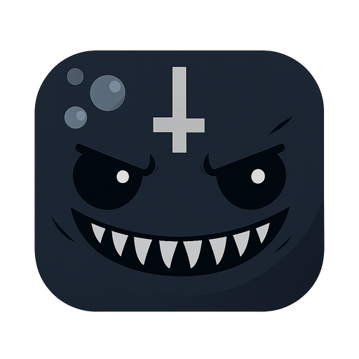 Bunun hiç birşey ni değiştirme sadece rengini koyu  mavi ve açık gri ve alnına ters haç koy ve arkaplanı olmasın