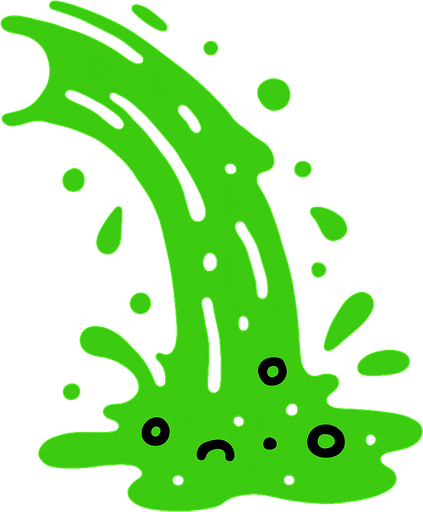 vomit.
In-Game asset.  2d.  High contrast.  No shadows