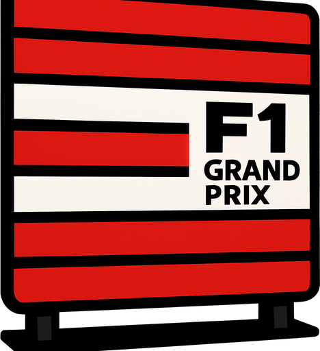 f1 grand prix barriers vertical 2d.
In-Game asset.  2d.  High contrast.  No shadows